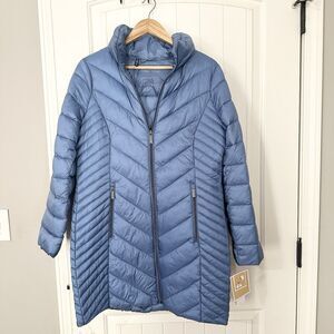 NEW Michael Kors Packable Puffer Coat French Blue Water Resistant Size Medium